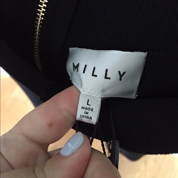 - NWT MILLY Off-The-Shoulder Fit-&-Flare Dress large - Picture 5 of 6